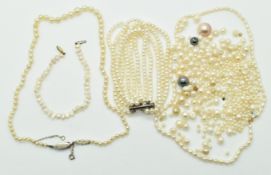 A single strand of cultured pearls with silver clasp, freshwater pearl necklace with 14k gold clasp,