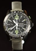 Seiko Sportura gentleman's chronograph wristwatch ref. 7T62-0LA0 with date aperture, luminous