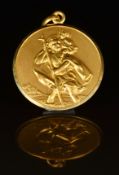 An 18ct gold St Christopher pendant, 3.4cm, 13.5g
