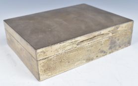 Art Deco Mappin & Webb large hallmarked silver cigarette box, London 1934, length 17cm