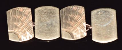 A pair of 9ct gold cufflinks with sunburst decoration, Birmingham 1938, 5.5g