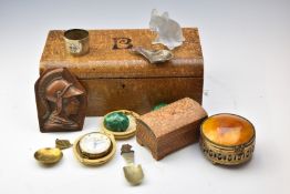 Collectables to include Liberty style enamel decorated napkin ring, enamel topped dressing table