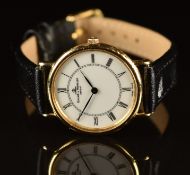 Baume & Mercier 18ct gold ladies wristwatch ref. 16600 with black hands and Roman numerals, white