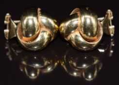 A pair of 18ct gold knot earrings, 9.1g