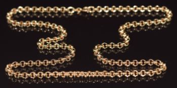 A 9ct gold necklace made up of circular links, 7.7g