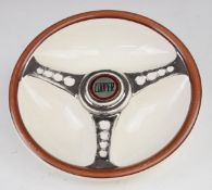 Beswick ceramic bowl depicting a Mini Cooper steering wheel, made for Les Leston Ltd, diameter 19cm