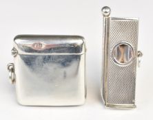 Edward VII hallmarked silver vesta case, Chester 1905, together with a hallmarked silver cigar