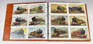 An album of approximately 240 mainly coloured railway postcards, mainly depicting steam locomotives,