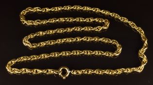 A 9ct gold necklace, 51cm, 50cm, 10.7g