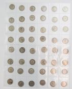 An amateur collection of UK coinage Edward VII onwards, with silver content, contained in an album