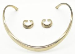 Danish silver necklace and earrings by Palle Bisgaarrd