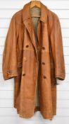 Vintage motoring or similar leather coat with belt