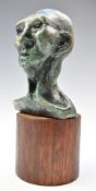 Malcolm Poynter (British, b 1946) bronze head and shoulders study of a man, cast as a gift for a
