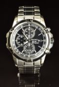 Seiko Solar gentleman's chronograph wristwatch ref. V172-0AJ0 with date aperture, alarm, luminous