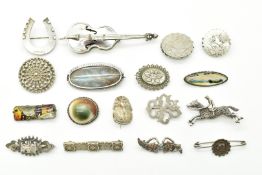 Victorian silver brooch with butterfly and floral decoration (Birmingham 1888), Victorian silver