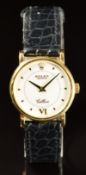 Rolex Cellini 18ct gold ladies wristwatch ref. 6110 with gold hands, white dial and quartz movement,