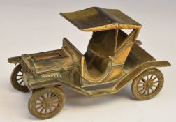 Novelty table lighter formed as a veteran or vintage model T Ford car, length 12.5cm