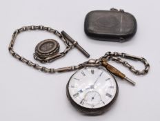 Victorian hallmarked silver fusee lever pocket watch by H. Inskip of Shefford, London 1862, maker'