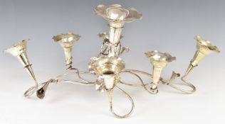 Silver plated epergne or centrepiece, length 64cm