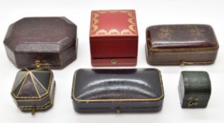 Cartier box, 'Rich Robinson, Sheffield' antique jewellery box, and three other antique tooled