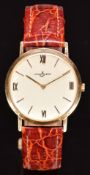 Ulysse Nardin 18ct gold gentleman's wristwatch with gold hands, baton hour markers and Roman