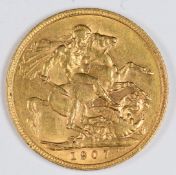 1907 Edward VII gold full sovereign