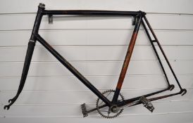 Bates gentleman's vintage bicycle frame and forks with Reynolds 531 taper tubing and decorative
