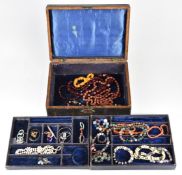 A pearl and gold beaded necklace with 14k gold clasp, pearl and silver beaded necklace, micro mosaic