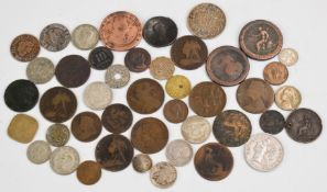 A small collection of UK and some overseas coinage, George III onwards, includes small silver