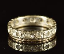A 9ct gold eternity ring set with spinel, 2.7g, size L