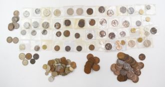An amateur collection of coins, Queen Victoria onwards, some overseas, Edward VII pennies, Victorian