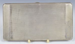 Art Deco hallmarked silver cigarette case with engine turned decoration, Birmingham 1933, maker A