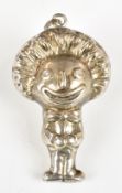 George V hallmarked silver novelty baby's rattle formed as a Golly figure, Birmingham 1920, maker