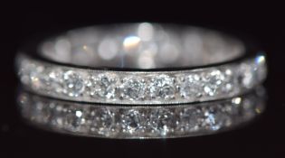 Art Deco platinum eternity ring set with twenty five diamonds each approximately 0.04ct each, 3.