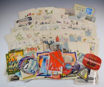 P&O liner menus, c1950s onboard the SS Empire Fowey, vintage luggage labels etc