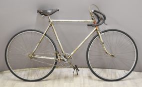 1940s BSA touring bicycle with single speed, drop handlebars and BSA leather saddle, frame size
