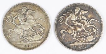 1897 and 1898 Queen Victoria veiled head crowns