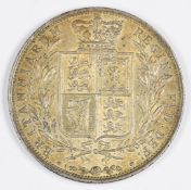 1884 Queen Victoria young head half crown, VF-EF
