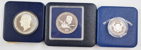 Royal Mint three silver proof coins comprising 1986 Commonwealth Games £2, 1981 Duke of Edinburgh
