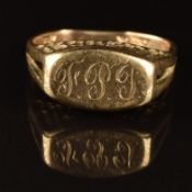 A 9ct gold signet ring, 3.2g. size K/L