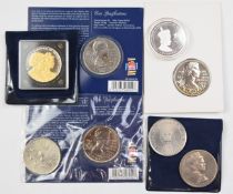 Eight various Royal commemorative £5 crowns of Queen Elizabeth II era, some in presentation packs