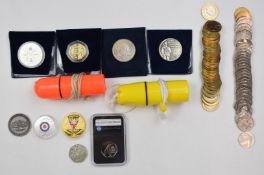 A collection of UK £2 and 50p coins, including Blue Peter Olympic Queen Elizabeth Platinum Jubilee