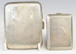 Hallmarked silver cigarette case, Birmingham 1932, maker Frederick Field Ltd, length 8cm, together