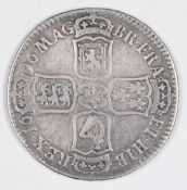 1696 William III half crown, F+