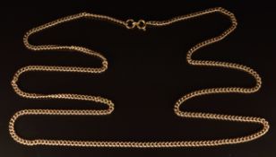 A c1900 9ct rose gold necklace, 70cm,12.4g