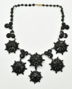 A 19thC French jet necklace stamped Acker