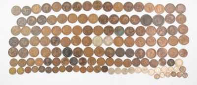 A collection of UK coinage, George III onwards, some silver content including a Gothic florin and