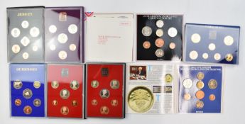 Royal Mint proof coinage sets to include 1981 Jersey and Guernsey 1980, 1981, 1882 UK together