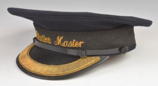 British Rail 'Station Master' peaked cap by J Compton Sons & Webb Ltd, London ink stamped B.R. and 7