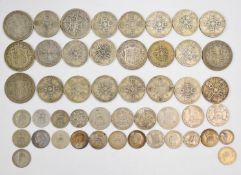 Approximately 359g of pre-1947 UK silver coinage